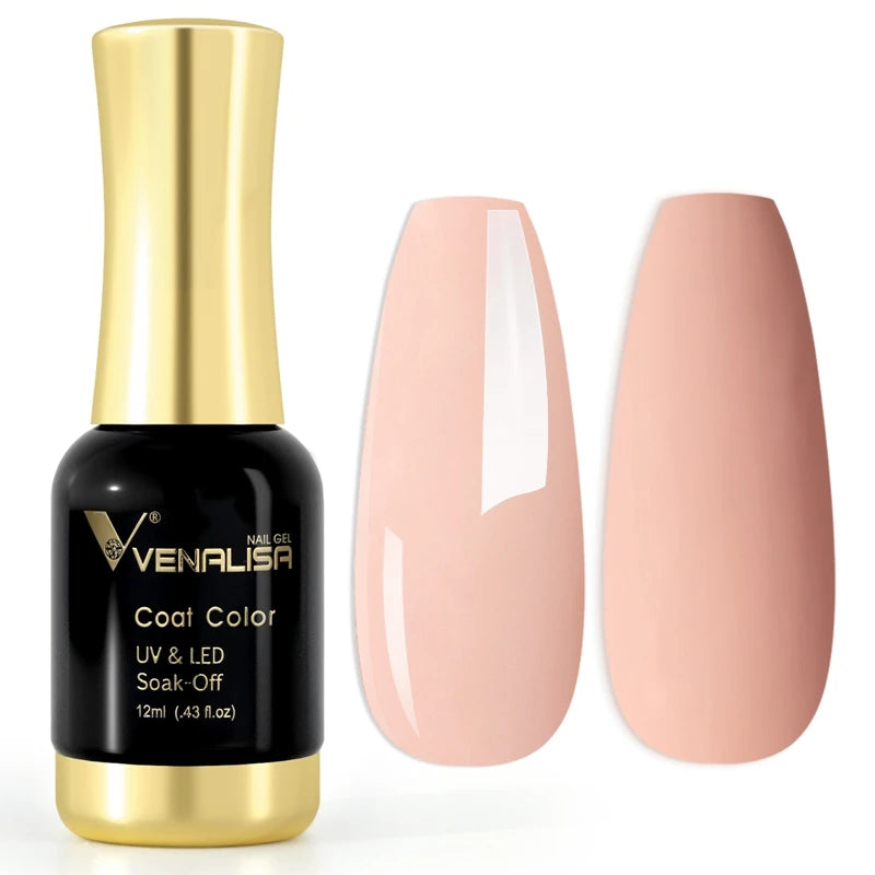 VENALISA #1004 Nude Pink French Nail Art Design Super Texture Semi Permanent Pastel Varnish Soak Off UVLED Pigmented Gel Lacquer