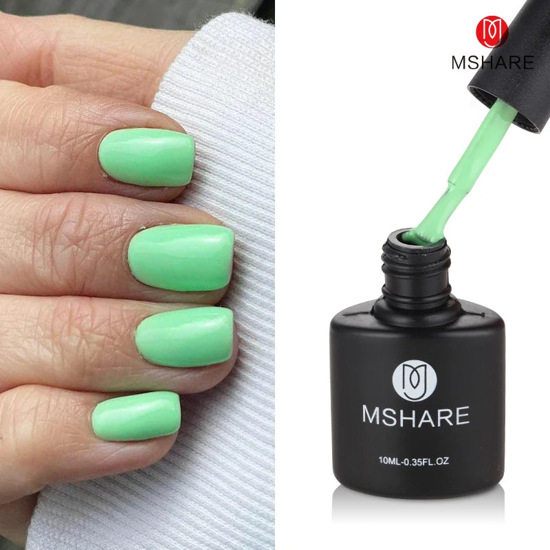 MSHARE Natural Nude Gel Nail Polish Semi Permanent Varnishes Soak Off Cured With UV LED Dryer