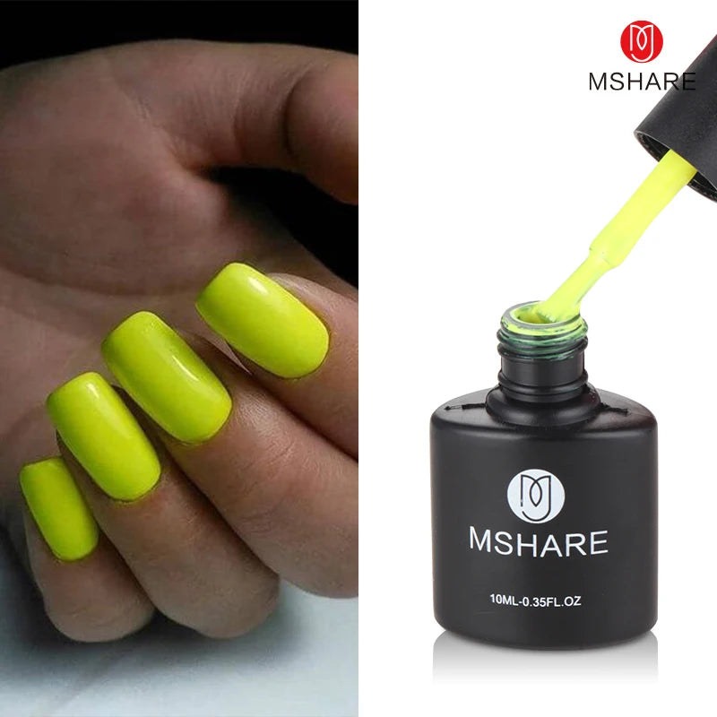 MSHARE Natural Nude Gel Nail Polish Semi Permanent Varnishes Soak Off Cured With UV LED Dryer