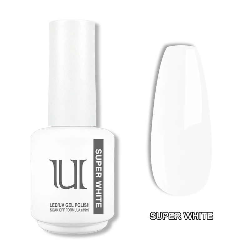 Super Black and White Semi-permanent Varnish 15ml Classic Gel Nail Polish Nails Art Basis Permanent Enamel Soak Off uv Gel lak