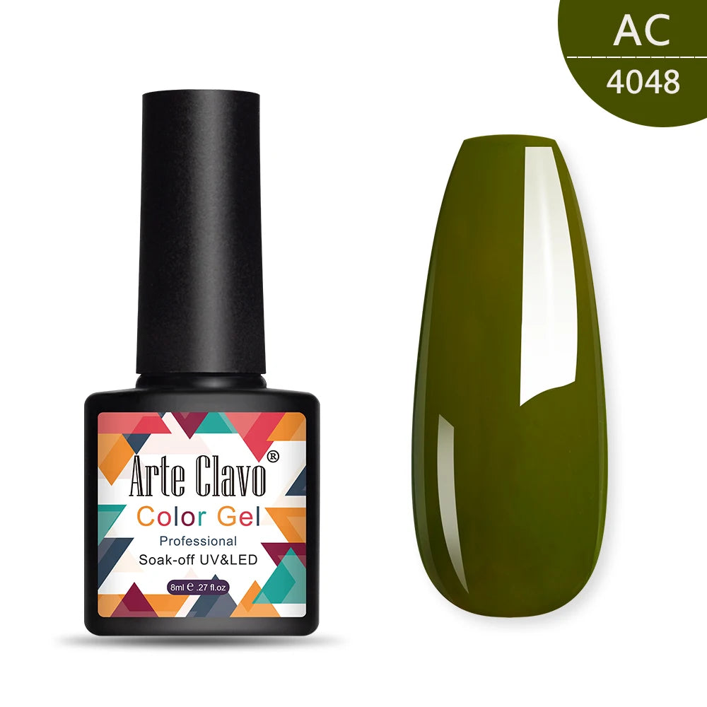 Arte Clavo 8ml green series nail gel polish Hybrid Vernis Semi Permanent UV Soak Off nail art Manicure Gel Varnishes Lak Primer