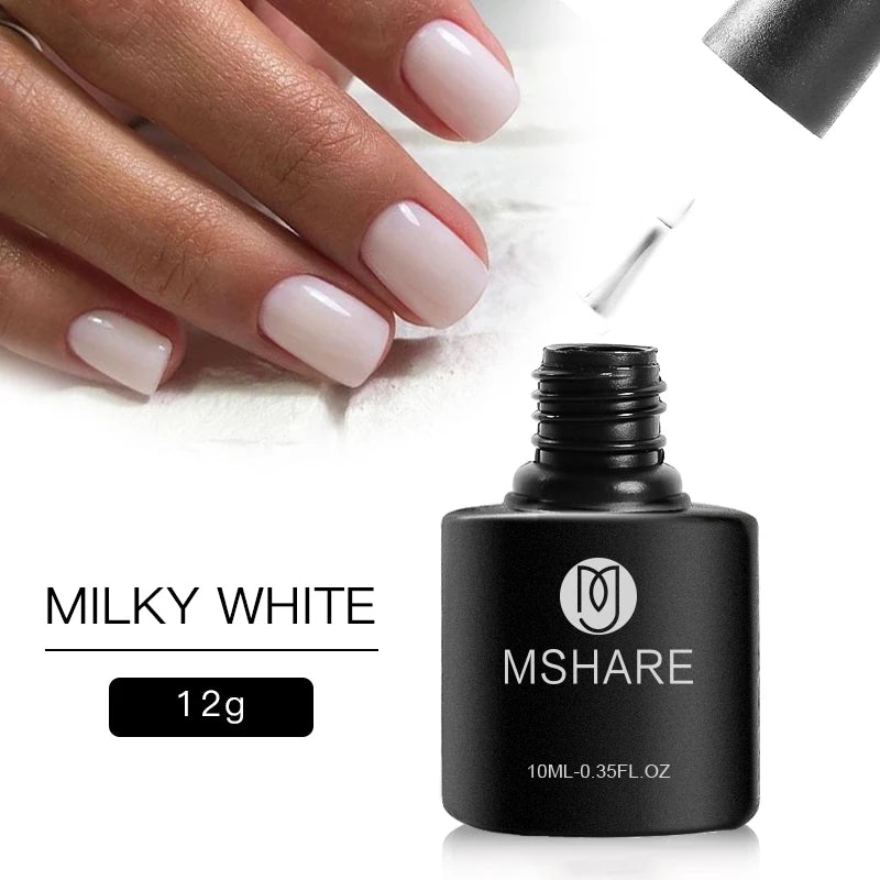 MSHARE Natural Nude Gel Nail Polish Semi Permanent Varnishes Soak Off Cured With UV LED Dryer