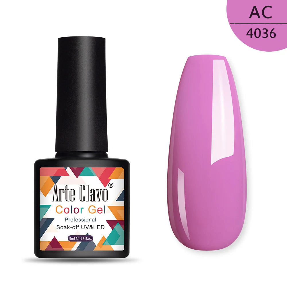 Arte Clavo 8ml green series nail gel polish Hybrid Vernis Semi Permanent UV Soak Off nail art Manicure Gel Varnishes Lak Primer