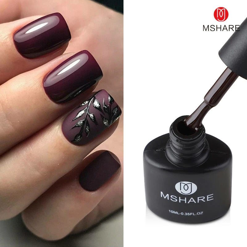 MSHARE Natural Nude Gel Nail Polish Semi Permanent Varnishes Soak Off Cured With UV LED Dryer