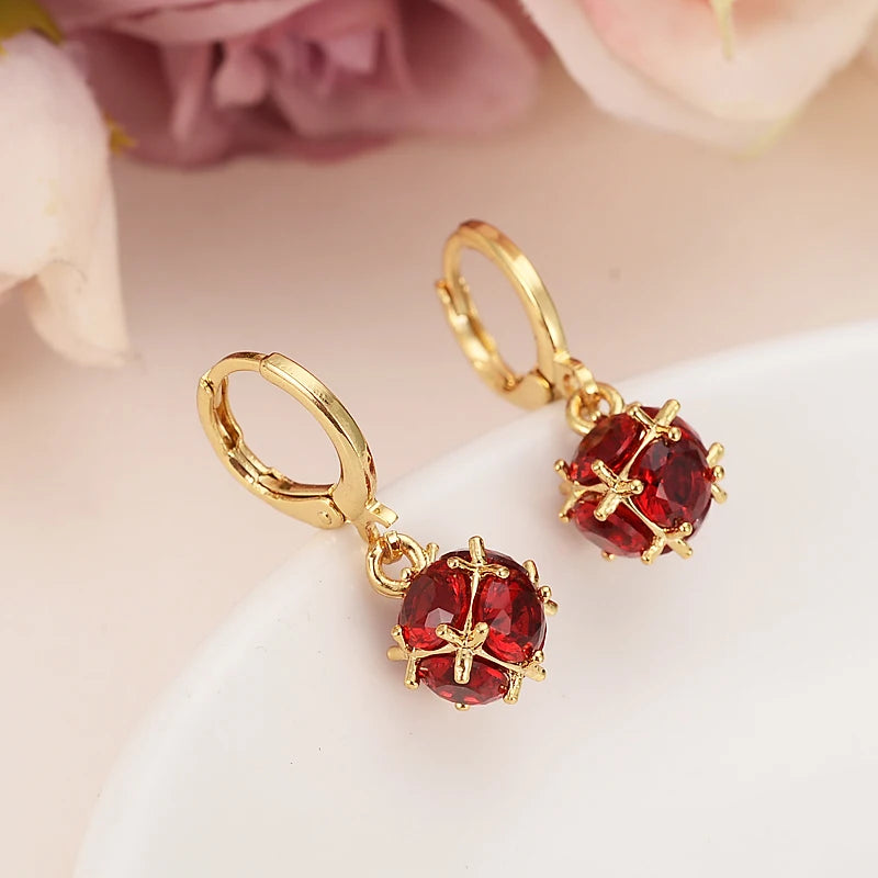 Dubai Gold Color Jewelry Sets for Women 18K Plating Earrings and Pendant with Necklace Fashion Party Jewelry
