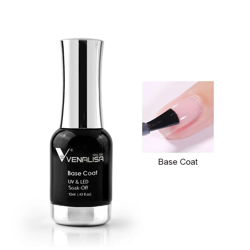 Venalisa 12ml Tempered Top Coat Bright Effect LongWear Color Natural Pink Nude Nail Gel Polish High Quality Platinum Gel Varnish