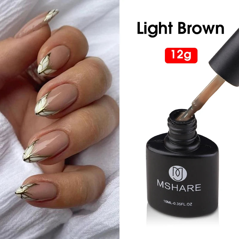 MSHARE Natural Nude Gel Nail Polish Semi Permanent Varnishes Soak Off Cured With UV LED Dryer