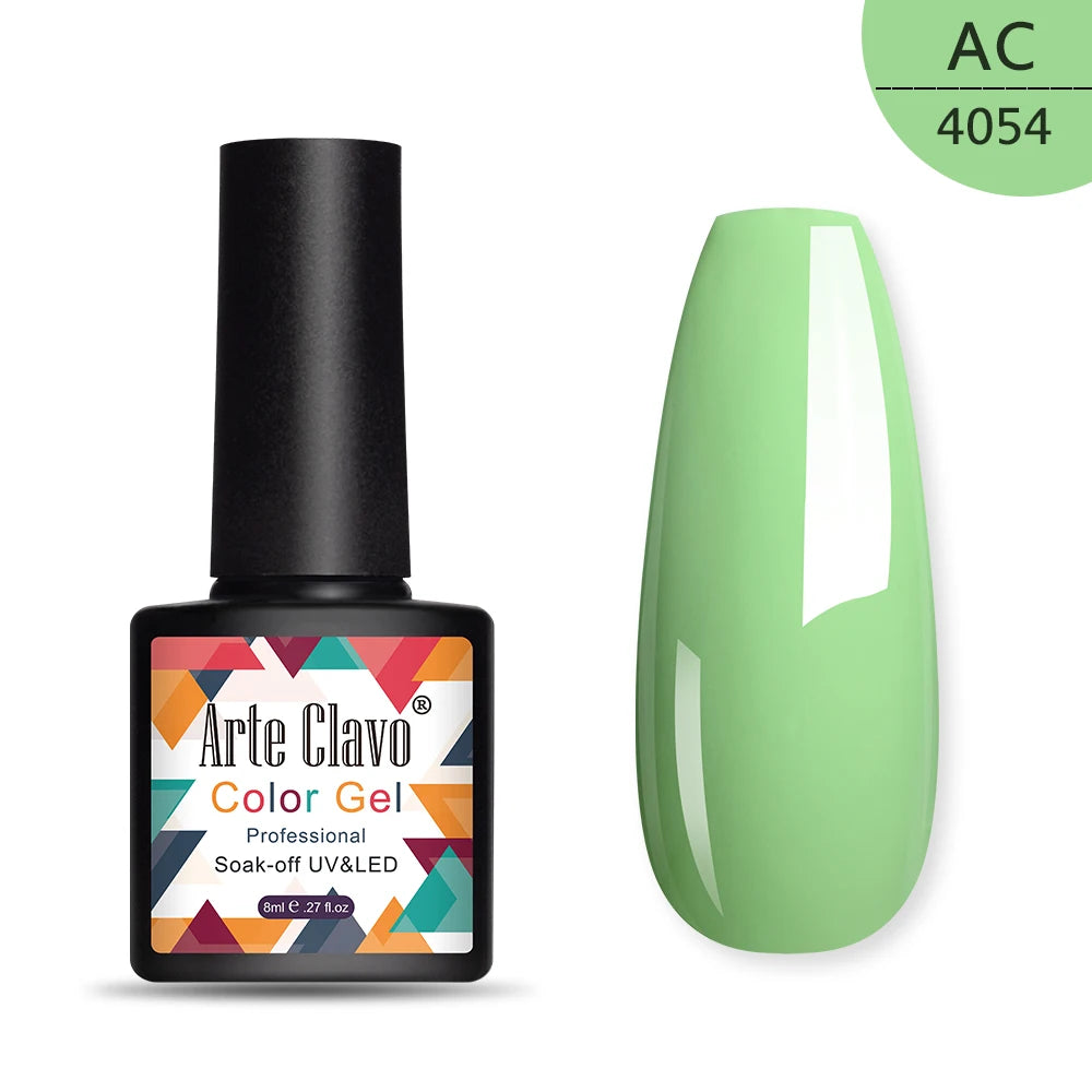 Arte Clavo 8ml green series nail gel polish Hybrid Vernis Semi Permanent UV Soak Off nail art Manicure Gel Varnishes Lak Primer