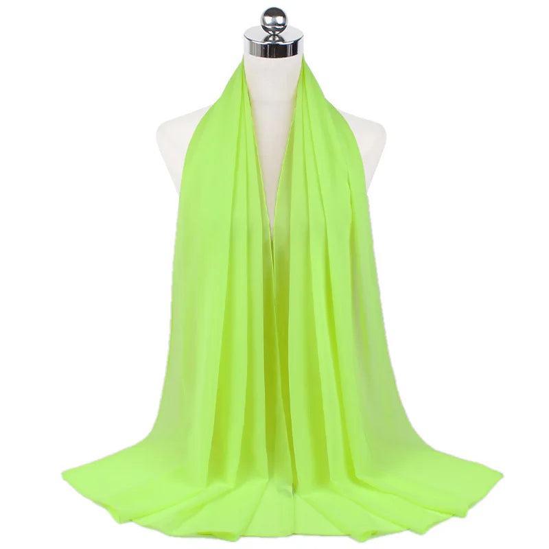 Premium Chiffon Hijab Scarf For Women Turban For Veil Scarves Muslim Hijabs For Woman Shawls For Veils Hijab Accessoires Ramadan