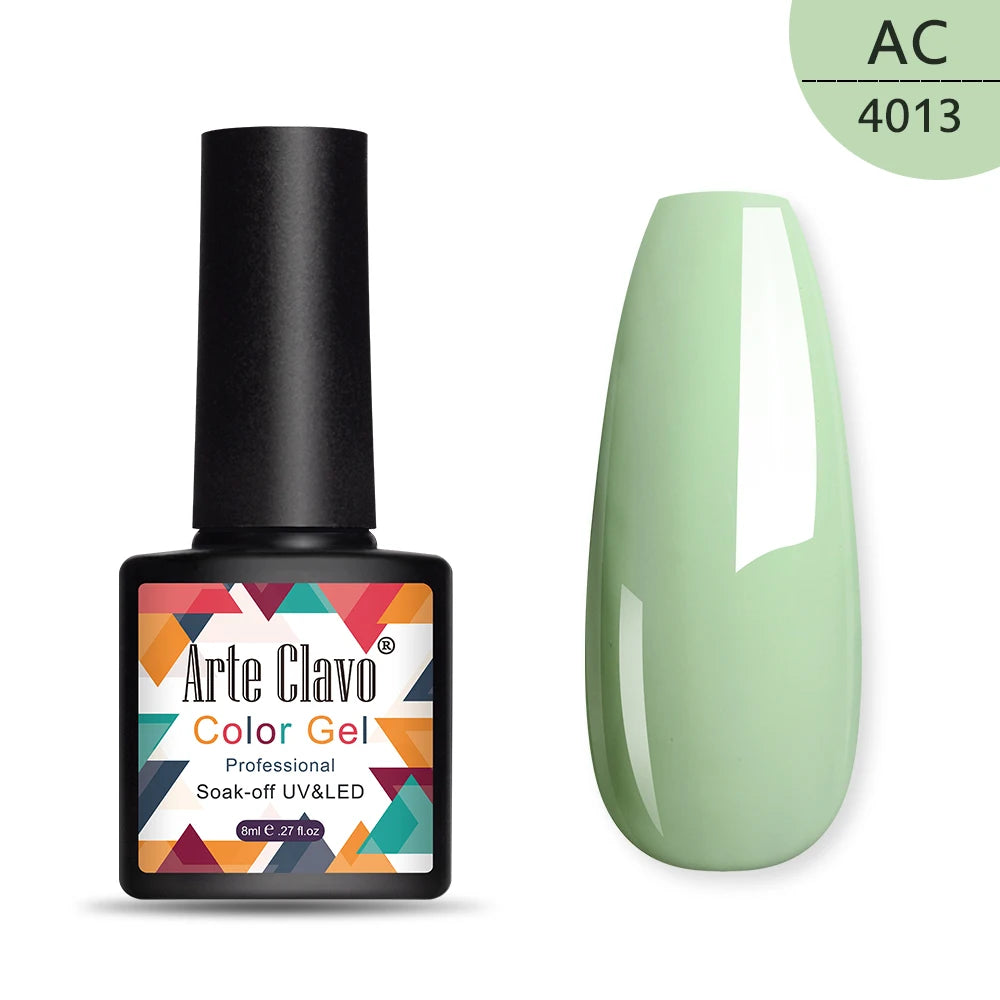 Arte Clavo 8ml green series nail gel polish Hybrid Vernis Semi Permanent UV Soak Off nail art Manicure Gel Varnishes Lak Primer