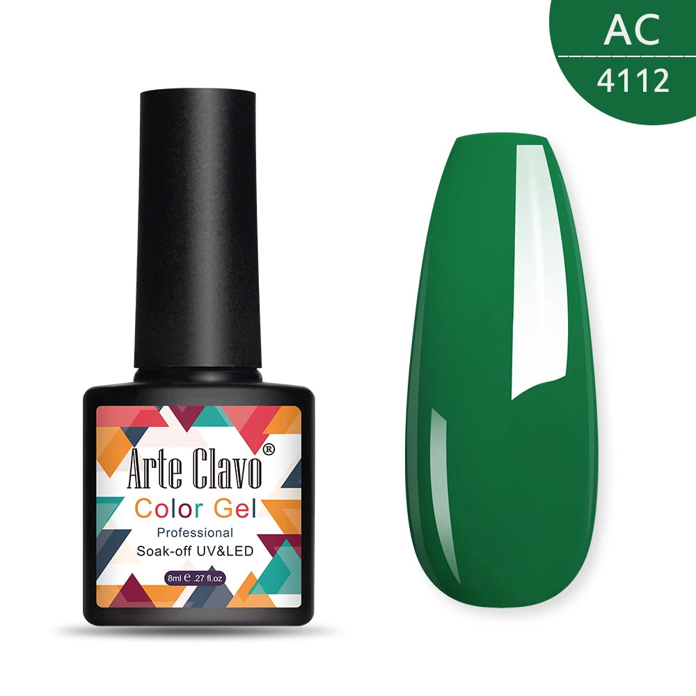 Arte Clavo 8ml green series nail gel polish Hybrid Vernis Semi Permanent UV Soak Off nail art Manicure Gel Varnishes Lak Primer