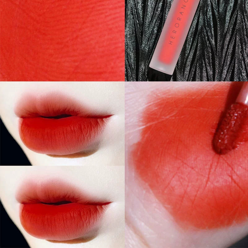 White and Red Toot Lip Lacquer No Stain on Cup! New Arrival Korean Style Low Saturation Lipstick Water Light Mirror Does Not Fade Plain Face