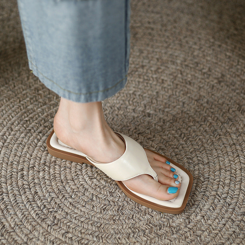 Fairy Flip-Flops Flat Two-Piece Roman Sandals Women's 2024 New Summer Sandals Women's Outwear Beach Sandals