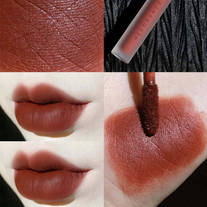 White and Red Toot Lip Lacquer No Stain on Cup! New Arrival Korean Style Low Saturation Lipstick Water Light Mirror Does Not Fade Plain Face