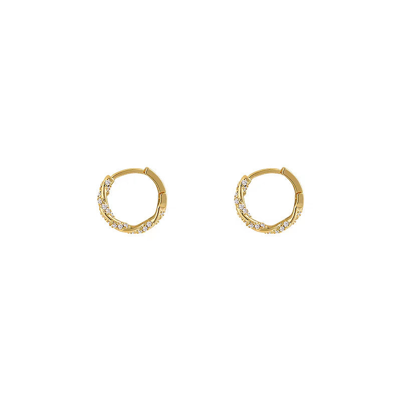 Simple Design Sense Diamond Ring Earrings Women's 2024 New Elegant Fashion Exquisite Ear Buckle Earrings Explosive Earrings