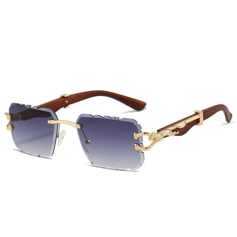 New Women's Frameless Sunglasses Distinctive Square Sunglasses Men's High Sense Fashion Cross-Border Cut-Edge Sunglasses