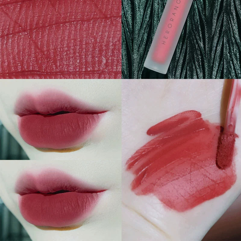 White and Red Toot Lip Lacquer No Stain on Cup! New Arrival Korean Style Low Saturation Lipstick Water Light Mirror Does Not Fade Plain Face