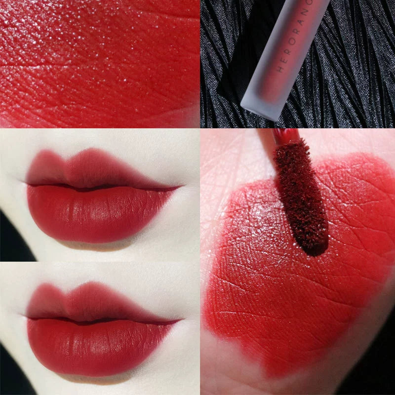 White and Red Toot Lip Lacquer No Stain on Cup! New Arrival Korean Style Low Saturation Lipstick Water Light Mirror Does Not Fade Plain Face