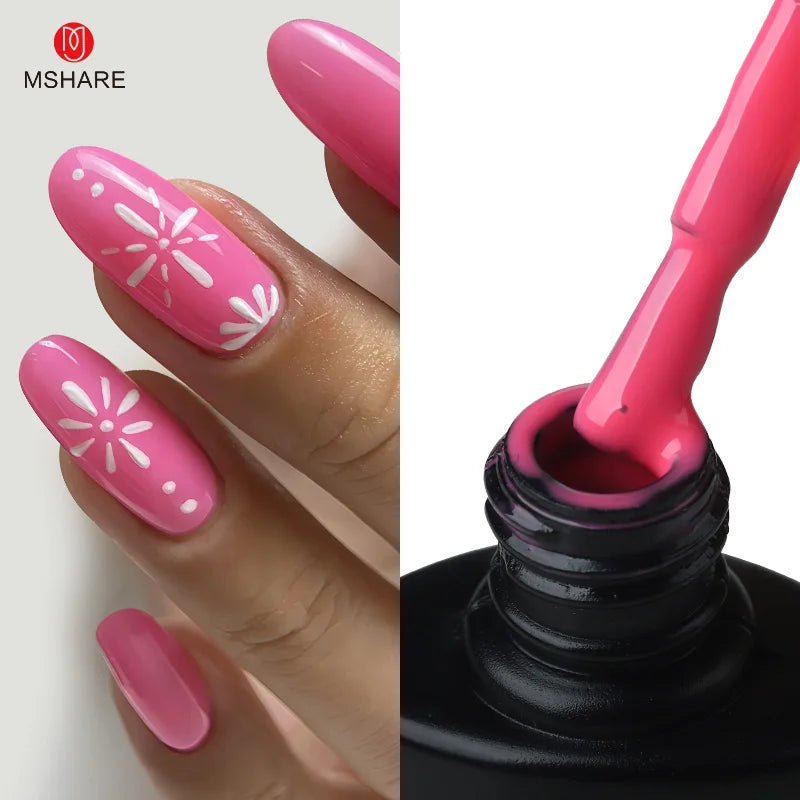 MSHARE Natural Nude Gel Nail Polish Semi Permanent Varnishes Soak Off Cured With UV LED Dryer