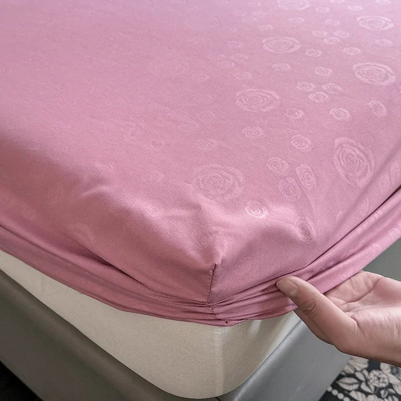 Brushed Fitted Sheet Elastic Bedsheet for Home Breathable Bed Linen Sabanas Para Cama Simple Style Bed Covers (No Pillowcase)