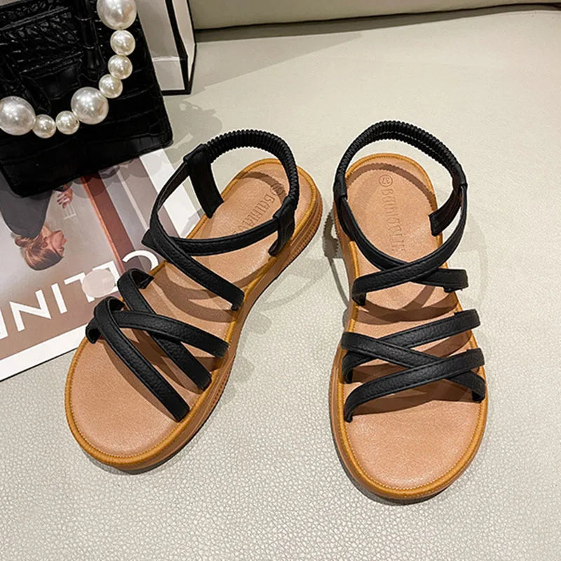 Women Sandals Classics Ankle Strap Summer Sandals Flat Shoes for Women Soft Sole Flats Sandalias Mujer Casual Summer Footwear