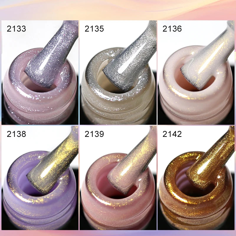 NAILCO 10ml Pearl Shell Color UV Gel Nail Polish Semi Permanent Golden Nail Art Gel Varnish Hybrid Nail Gel Polish Manicure Base