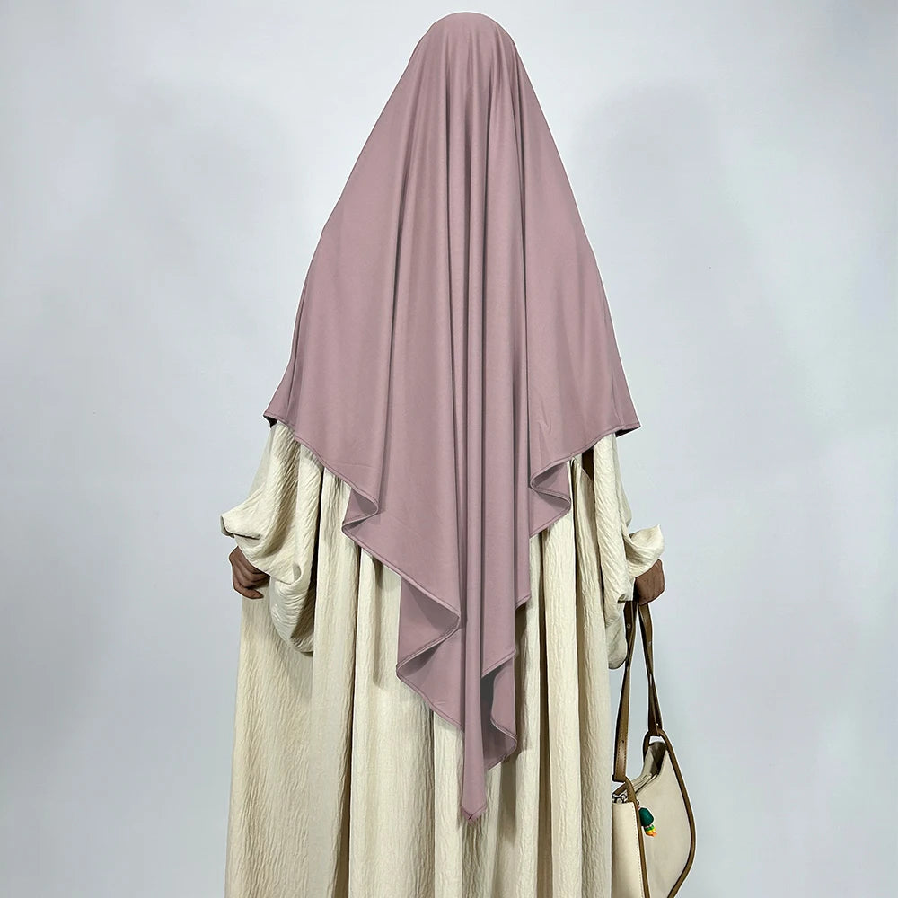 Premium Khimar Stretchy Breathable High Quality One Layer EID Ramadan Muslim Women Islamic Diamond Shape Prayer Hijab