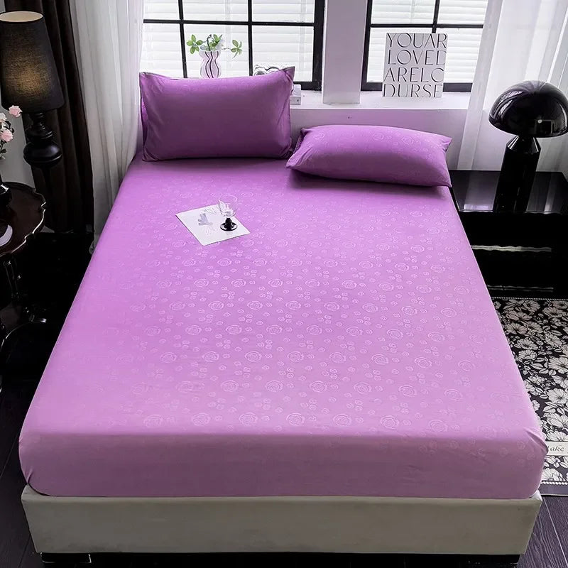 Brushed Fitted Sheet Elastic Bedsheet for Home Breathable Bed Linen Sabanas Para Cama Simple Style Bed Covers (No Pillowcase)