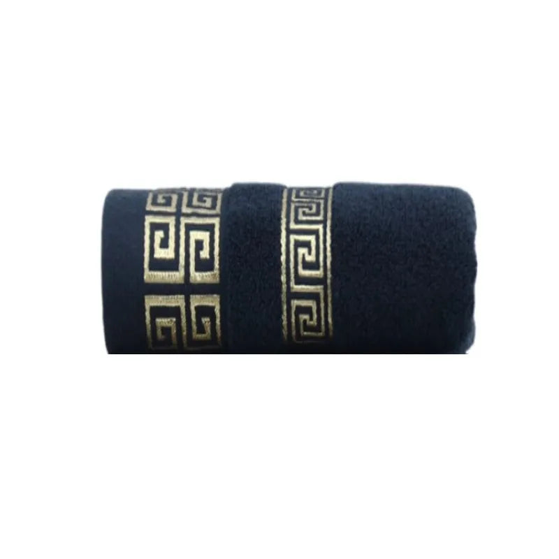 Bath Towels Cotton 140x70cm, Large Bathroom Thick Shower Towel Cover, Embroidered Gift Sport Blue White Brown Black Green Grey