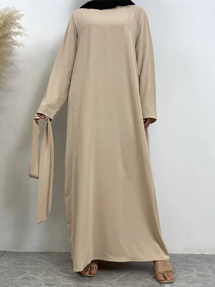 Hot Selle Muslim Woman Abaya With Pockets Islamic Casual And Simple Long Dresses Moroccan Caftan Woman Dubai Abaya Ramadan Black