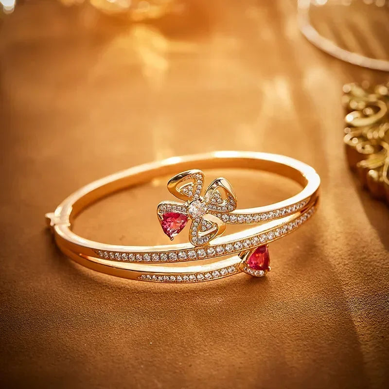 S925 Luxurious Set of Rose Colored Rings, Bracelets, and Necklaces. Where Opulence Meets Elegance,As Unique As You Are