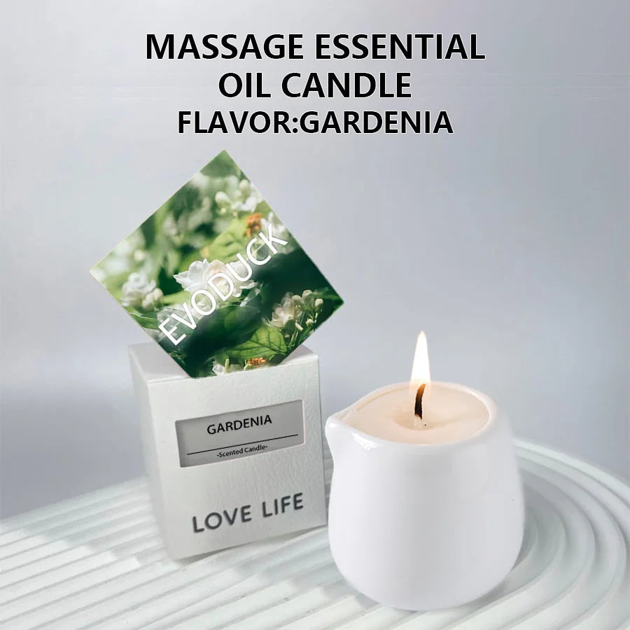 Fruity scented natural massage oil candle. Low heat. 1.69 oz, coconut wax. Hydrating. For home & V-Day. Natural luxury. Soothing