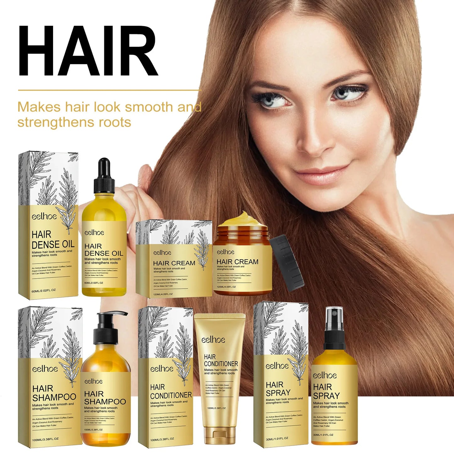 EELHOE Rosemary Serum Nourish Scalp Treatment Rosemary Essential Oil for Hair Care Shampoo and Conditioner for Hair Repair Mask