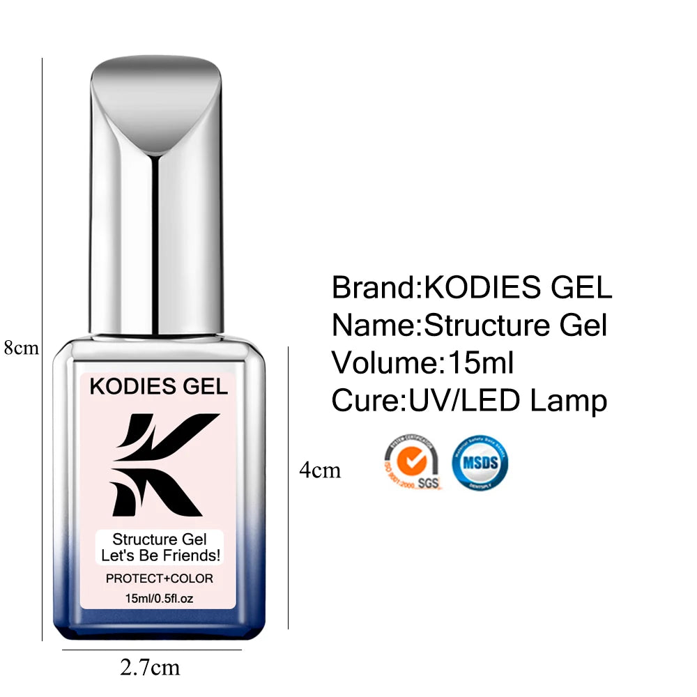 KODIES GEL Nude Pink Rubber Base Gel Nail Polish 15ML Structure Semi Permanent UV Base Camouflage Gel Varnish Manicure Nails Art