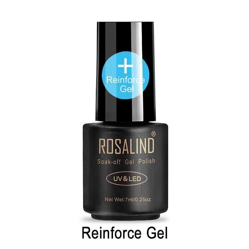 ROSALIND Reinforce Transparent Gel Nail Base Top Coat Lacquer Long Lasting UV Primer Semi Permanent Varnishe Nail Art Matt Coat