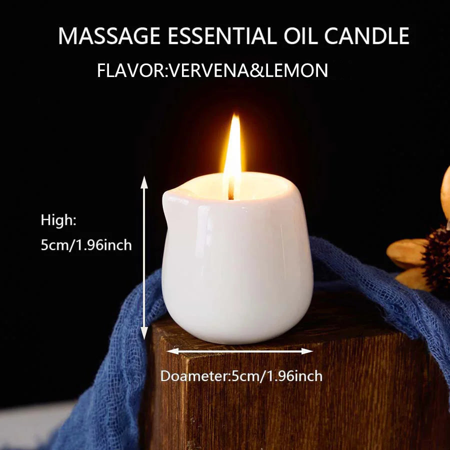 Fruity scented natural massage oil candle. Low heat. 1.69 oz, coconut wax. Hydrating. For home & V-Day. Natural luxury. Soothing