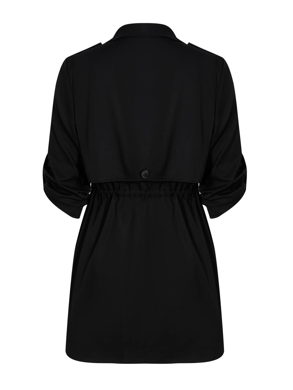 Trench Coat Women Mid-length Double Breasted Long Sleeve Jacket Epaulet Cuff Strap Solid Windbreaker Commuter Daily Outerwear