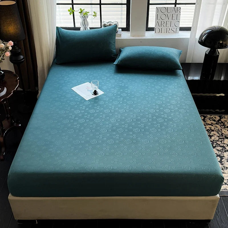 Brushed Fitted Sheet Elastic Bedsheet for Home Breathable Bed Linen Sabanas Para Cama Simple Style Bed Covers (No Pillowcase)