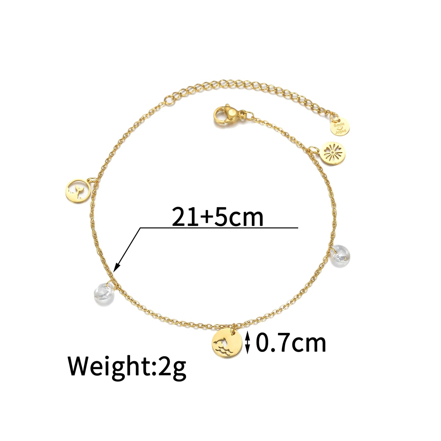 UZone Fashion Bead Pendant Ankle Chain Bracelet On Leg Foot Stainless Steel Adjustable Charm Feet Chain for Women Jelwery Gift