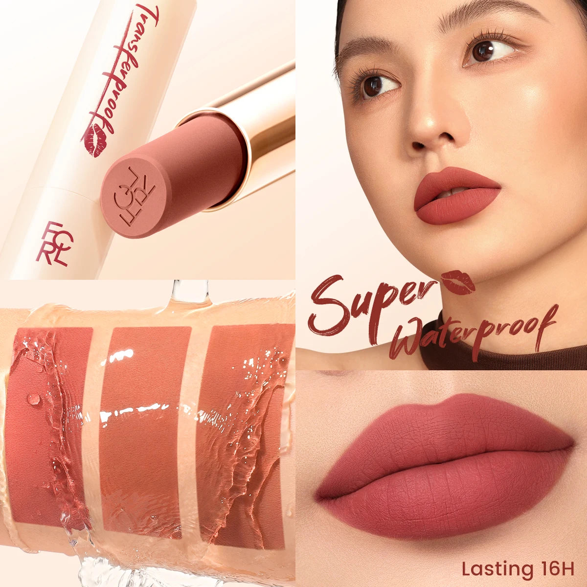 FOCALLURE Lightweight Matte Lipstick Waterproof Transferproof Lip Balms High Pigmented Moisturizing Lip Tints Makeup Cosmetics
