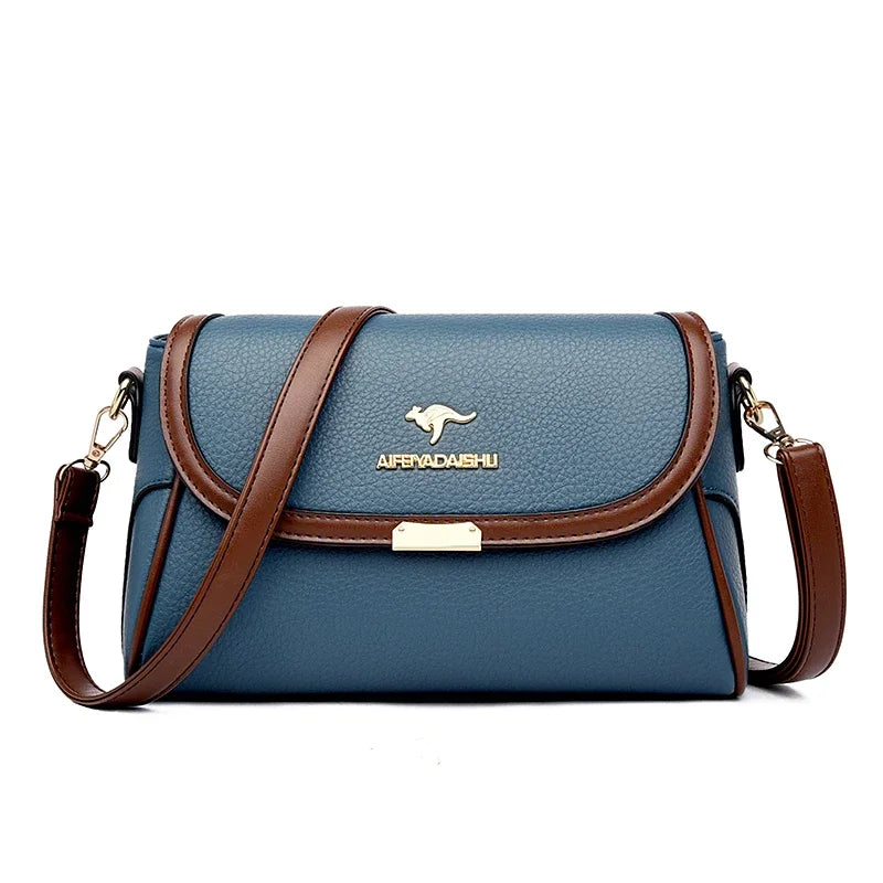 Solid Color High Quality Leather Small Shoulder Bagsfor Women 2025 New Messenger Bags with StrapDesigner Crossbody Bag Sac AMain