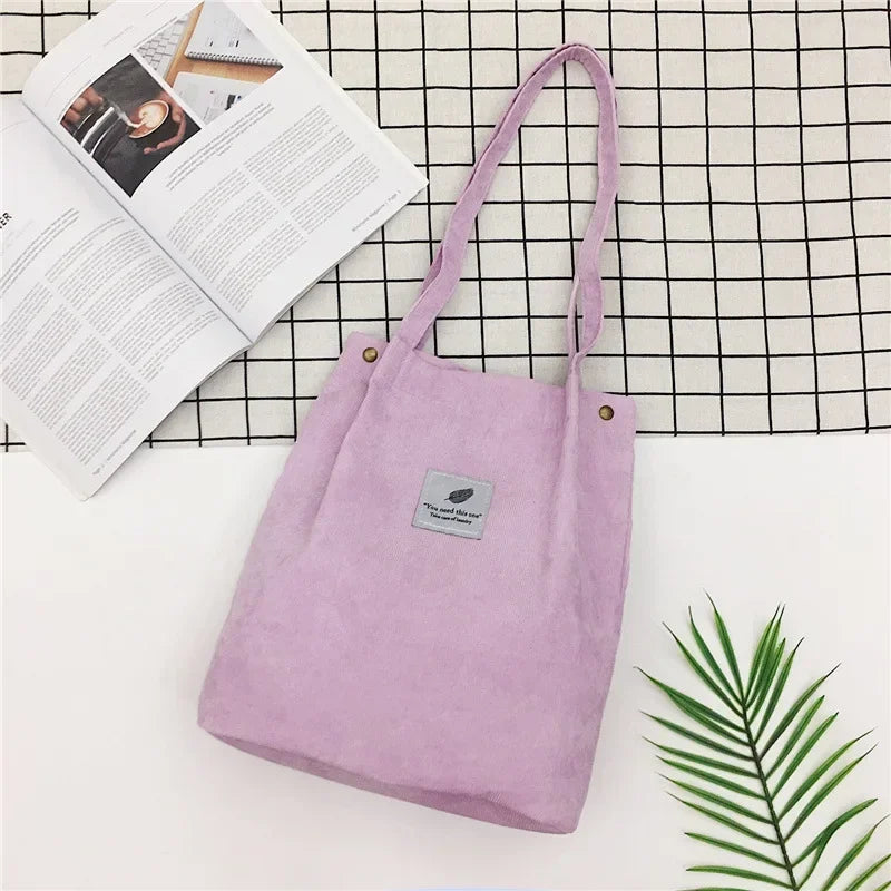 Bags for Women 2025 Corduroy Shoulder Bag Reusable Shopping Bags Casual Tote Female Handbag for A Certain Number of Dropshipping