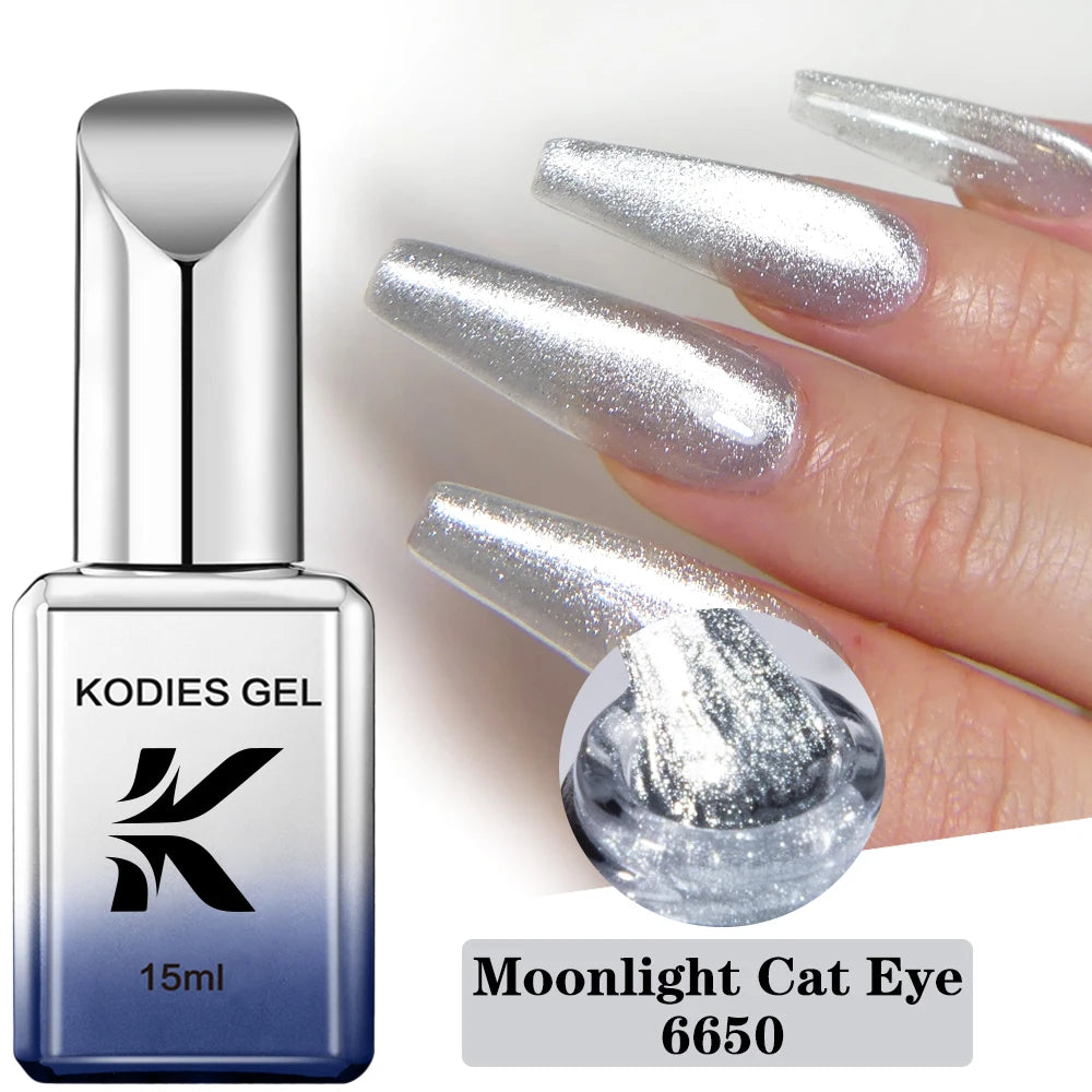 KODIES GEL Moonlight Cat Eye Gel Nail Polish Aurora Blue Strong Magnetic Nail Gel Varnish Semi Permanent UV Glimmer Manicure Art