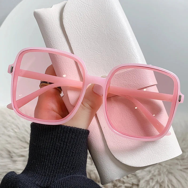 Square Sunglasses Woman Retro Vintage Gradient Sun Glasses Oversized Female Clear Lens Black White Oculos De Sol Glasses Women