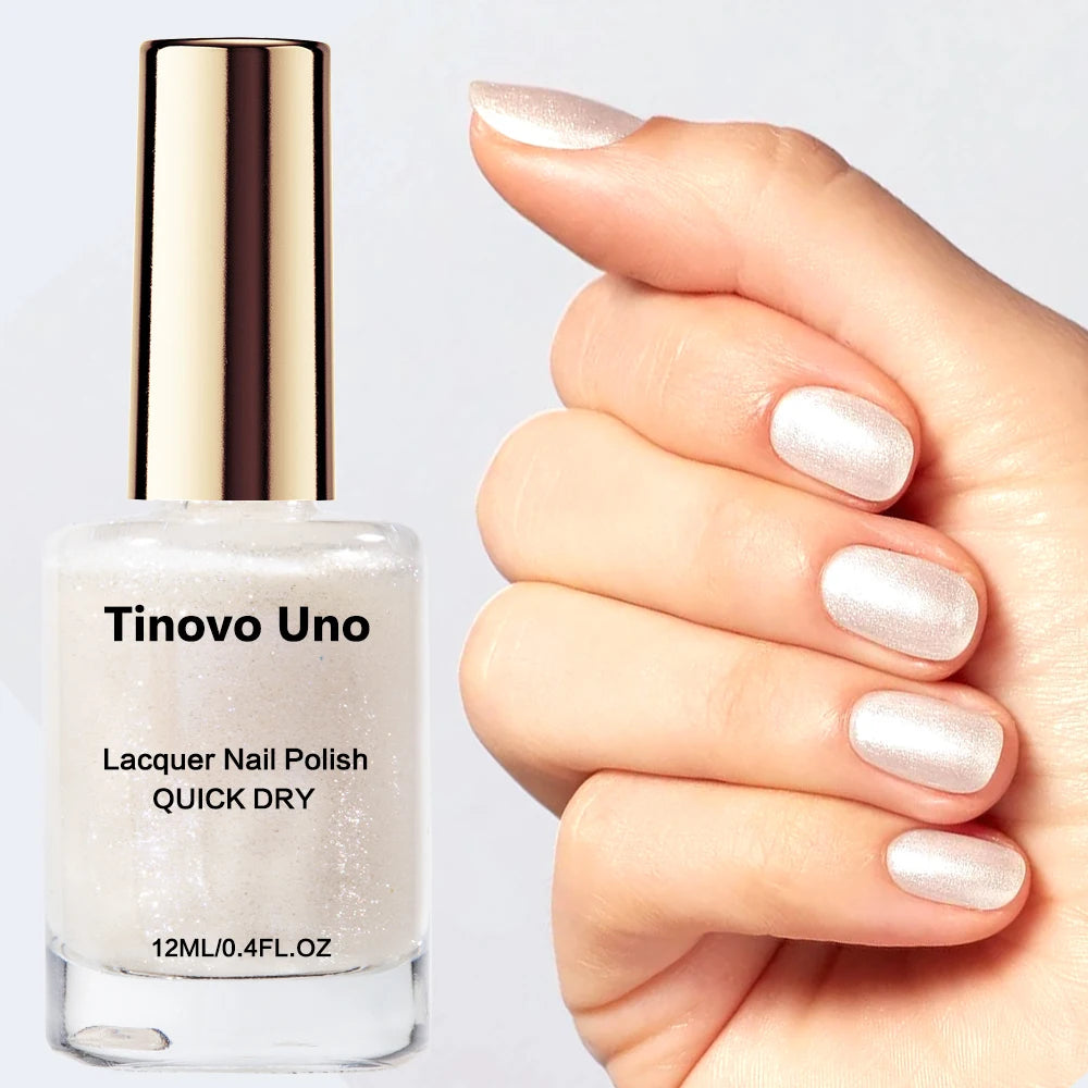 Tinovo Uno Metallic Nail Polish Mirror Red Regular Normal Nail Lacquer QuicK Dry Shimmer Manicure Growth Bright Oil Top Finish