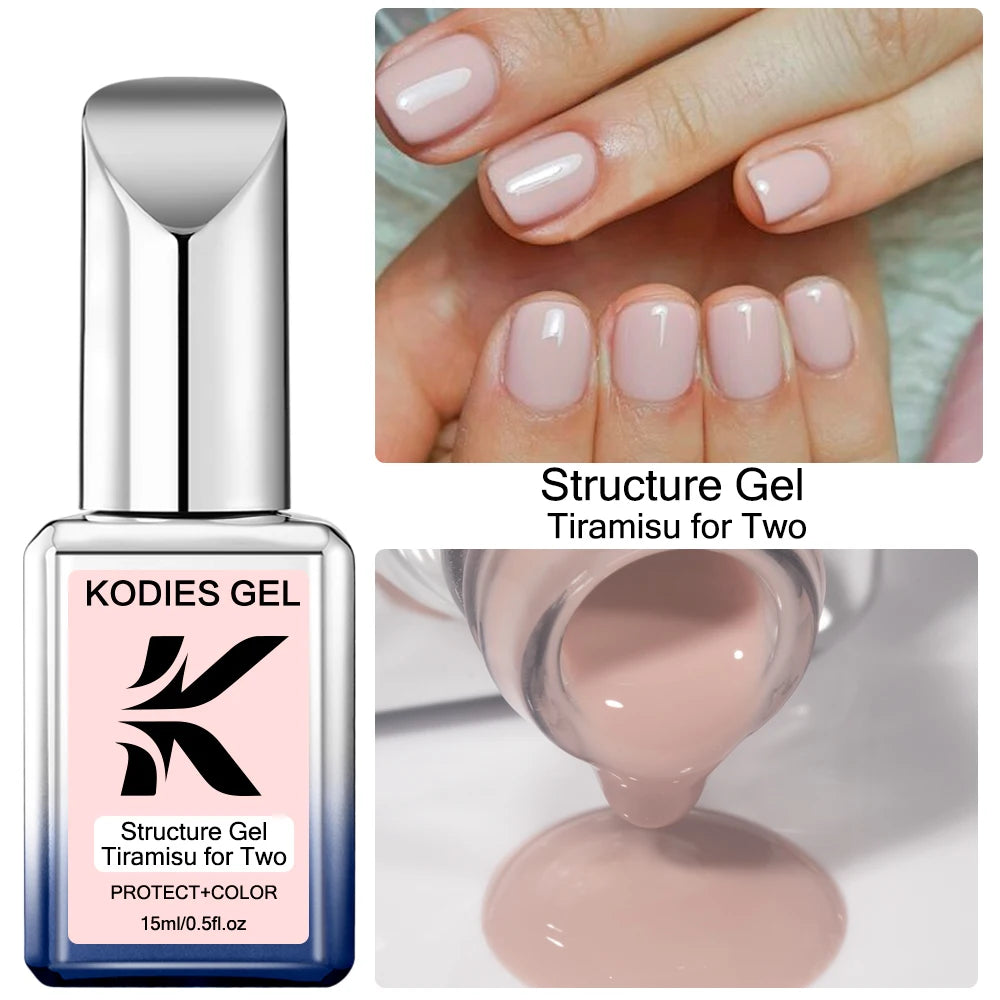 KODIES GEL Nude Pink Rubber Base Gel Nail Polish 15ML Structure Semi Permanent UV Base Camouflage Gel Varnish Manicure Nails Art