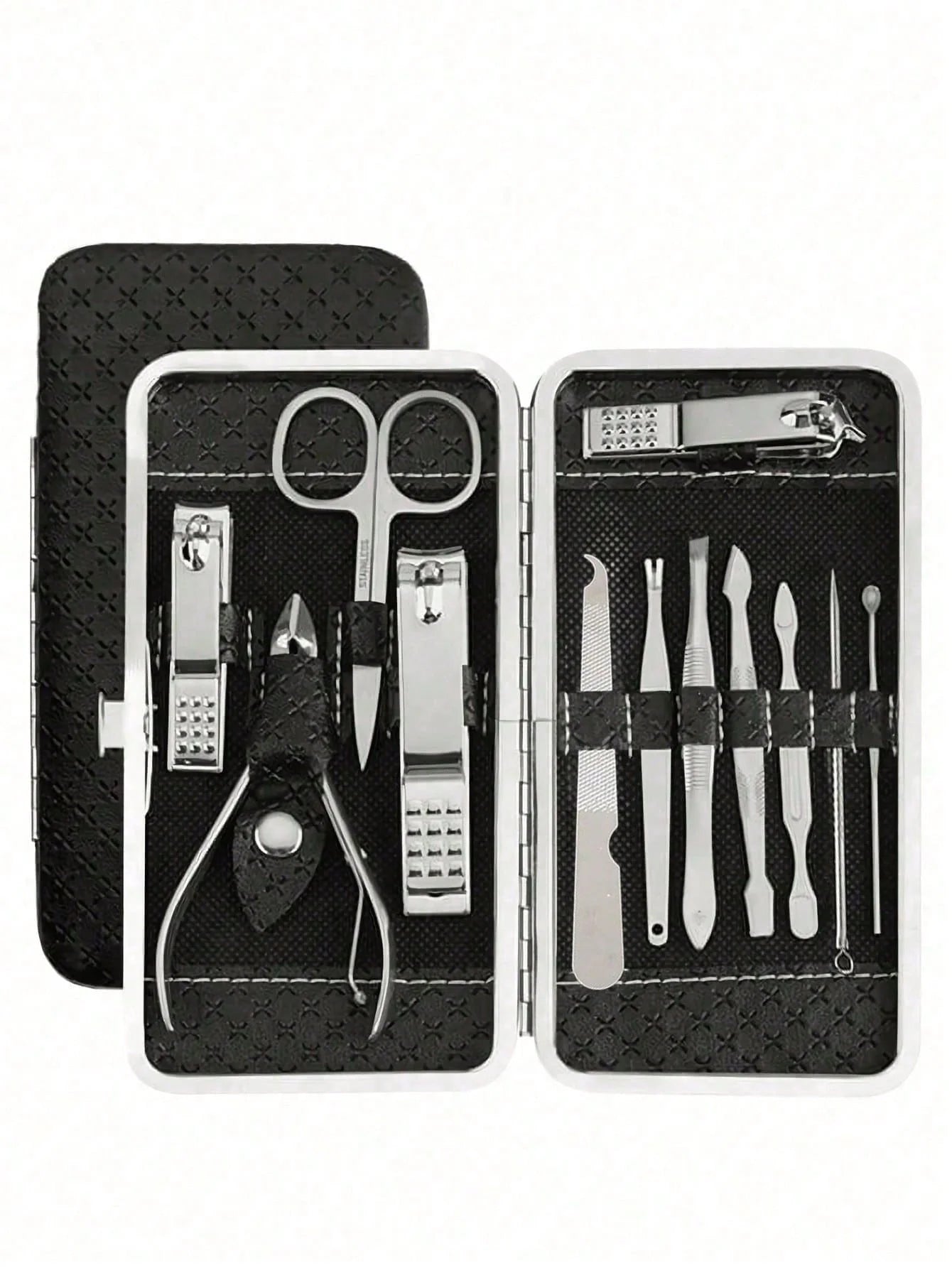 Manicure, Pedicure Kit, Nail Clippers Set of Professional Grooming Kit, Nail Tools with Luxurious Travel Case Black