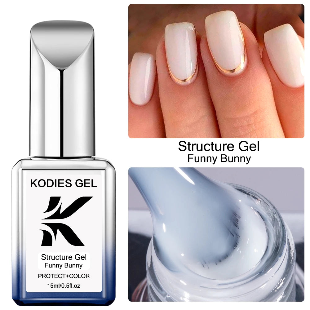KODIES GEL Nude Pink Rubber Base Gel Nail Polish 15ML Structure Semi Permanent UV Base Camouflage Gel Varnish Manicure Nails Art