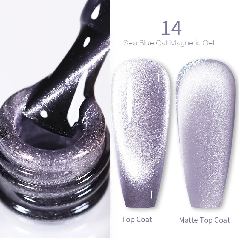 BORN PRETTY Sparkling Glass Bead Cat Magnetic Gel Nail Polish Flash White Spar Red Color Semi Permanent Soak Off UV Gel Varnish