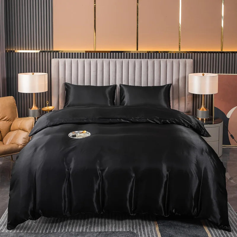 Kuup satin surface Duvet Cover Colored Bedding Set QUEEN KING Size Quilt Cover High Quality Skin Friendly Fabric Bedding Cover